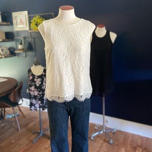 LOFT - Lace Off-White Sleeveless Blouse. Perfect condition. Size XS